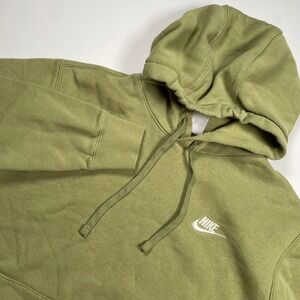 Nike Green Hoodie Sweatshirt Pullover Embroidered Logo Mens Small